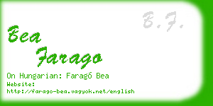 bea farago business card