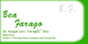 bea farago business card